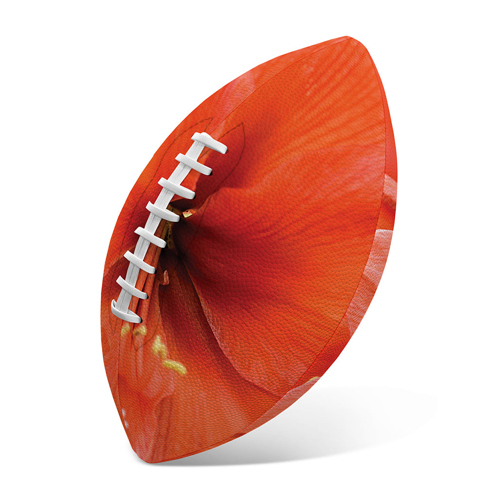 Orange Amaryllis Print Rugby Ball