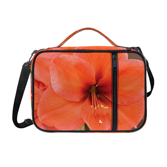 Orange Amaryllis Print Shoulder Strap Bible Bag