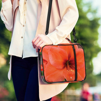 Orange Amaryllis Print Shoulder Strap Bible Bag
