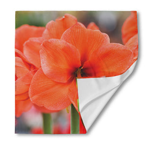 Orange Amaryllis Print Silk Bandana