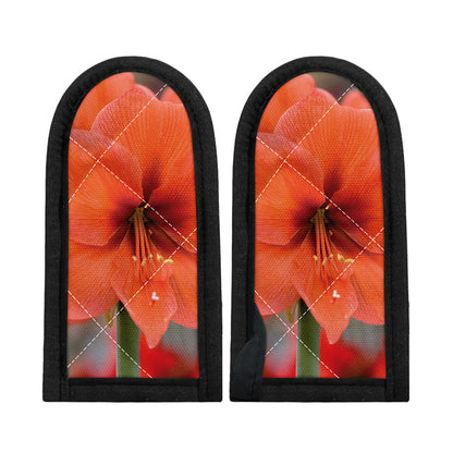 Orange Amaryllis Print Skillet Handle Cover