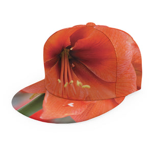 Orange Amaryllis Print Snapback Cap