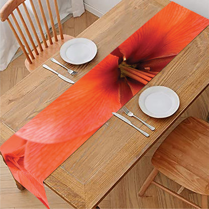 Orange Amaryllis Print Table Runner