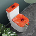 Orange Amaryllis Print Toilet Lid And Tank Cover Set