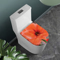 Orange Amaryllis Print Toilet Lid Cover