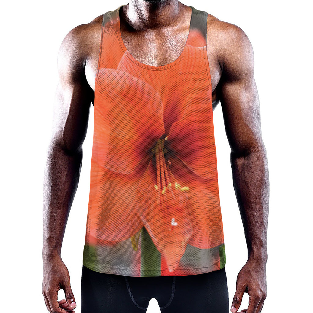 Orange Amaryllis Print Training Tank Top