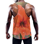 Orange Amaryllis Print Training Tank Top