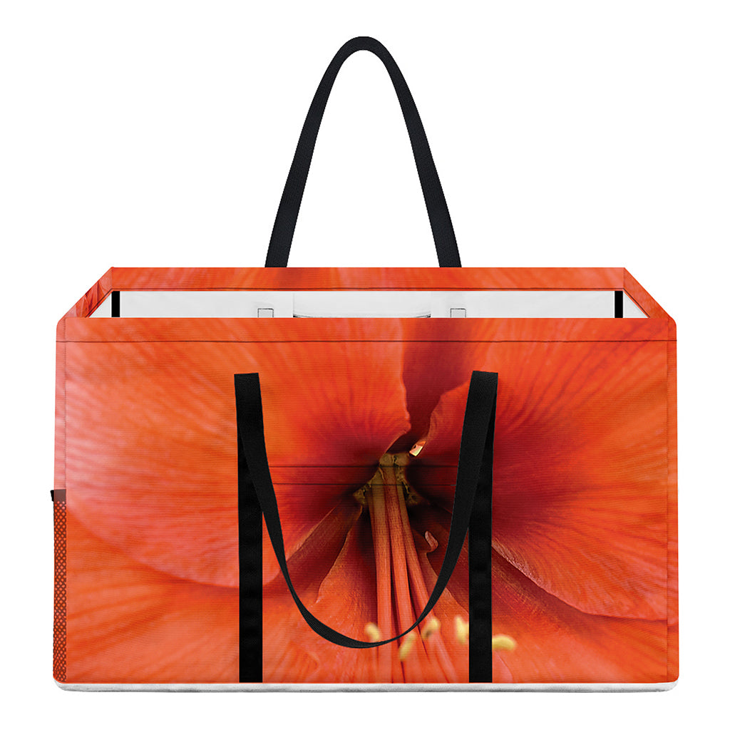 Orange Amaryllis Print Utility Tote Bag