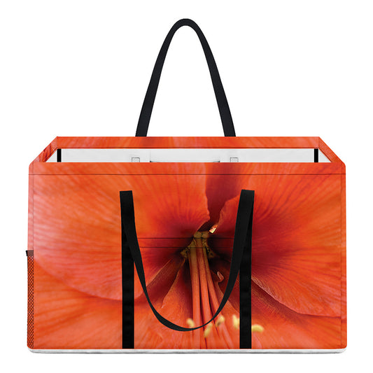 Orange Amaryllis Print Utility Tote Bag
