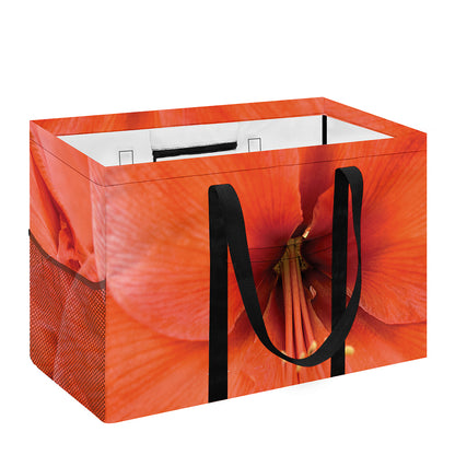 Orange Amaryllis Print Utility Tote Bag