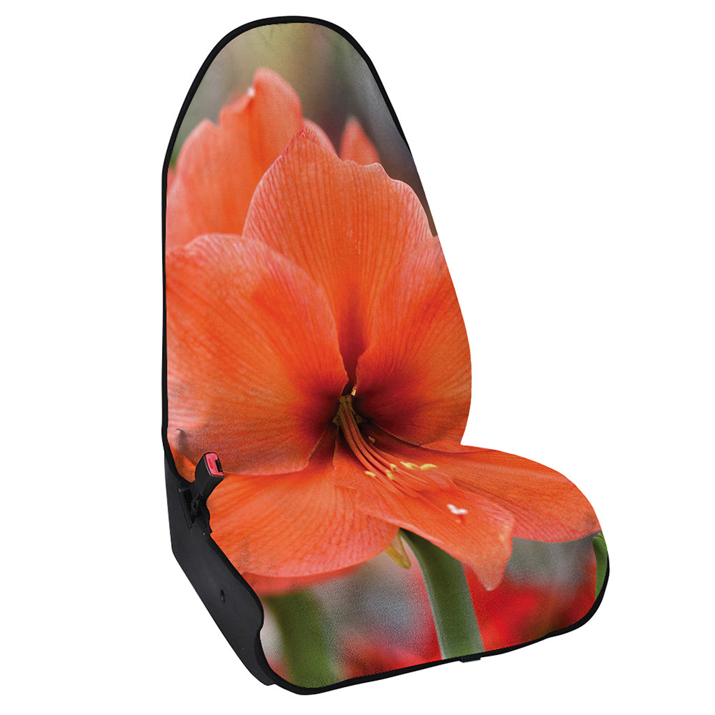 Orange Amaryllis Print Waterproof Car Seat Cover