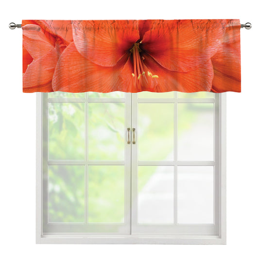 Orange Amaryllis Print Window Valance