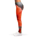 Orange Amaryllis Print Women's Leggings