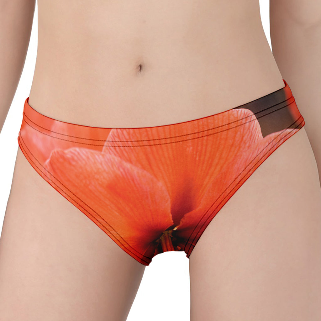 Orange Amaryllis Print Women's Panties