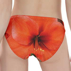 Orange Amaryllis Print Women's Panties