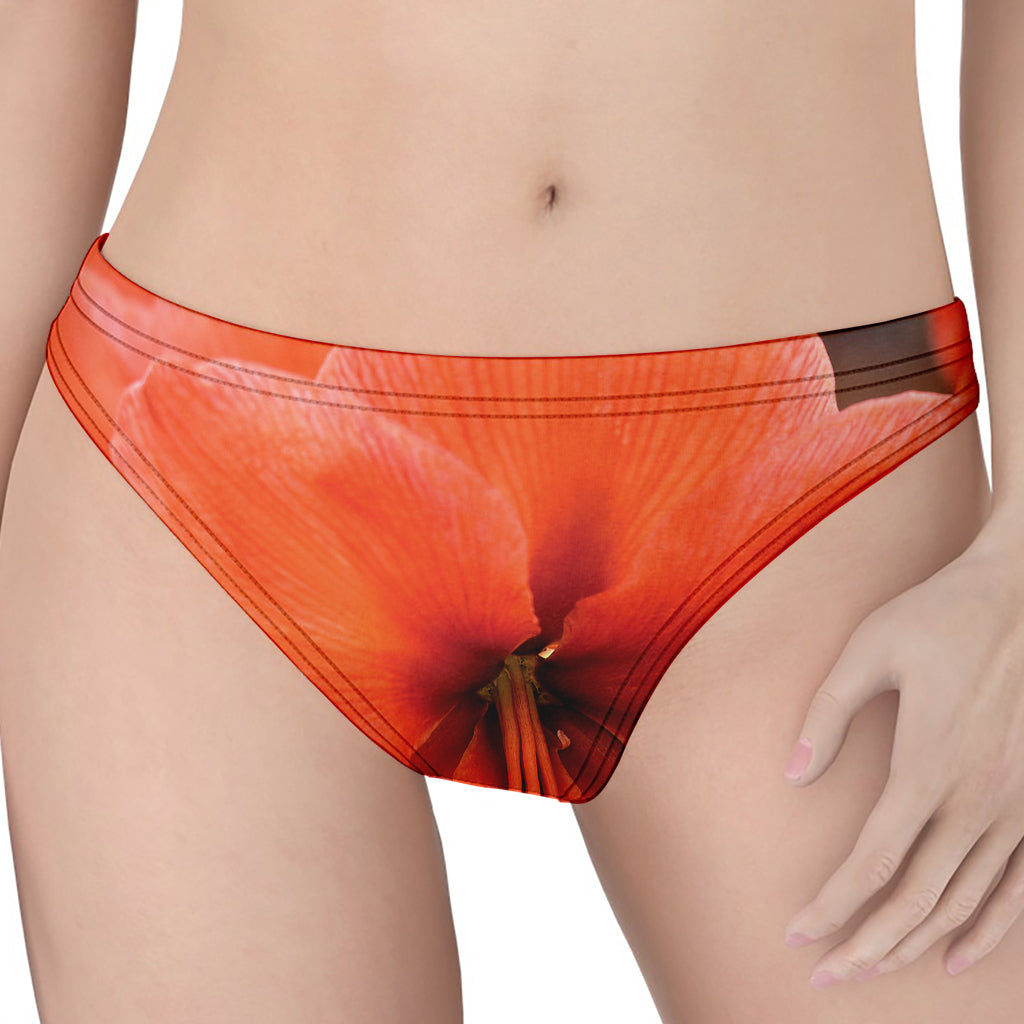 Orange Amaryllis Print Women's Thong