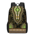 Orange And Black African Dashiki Print 17 Inch Backpack
