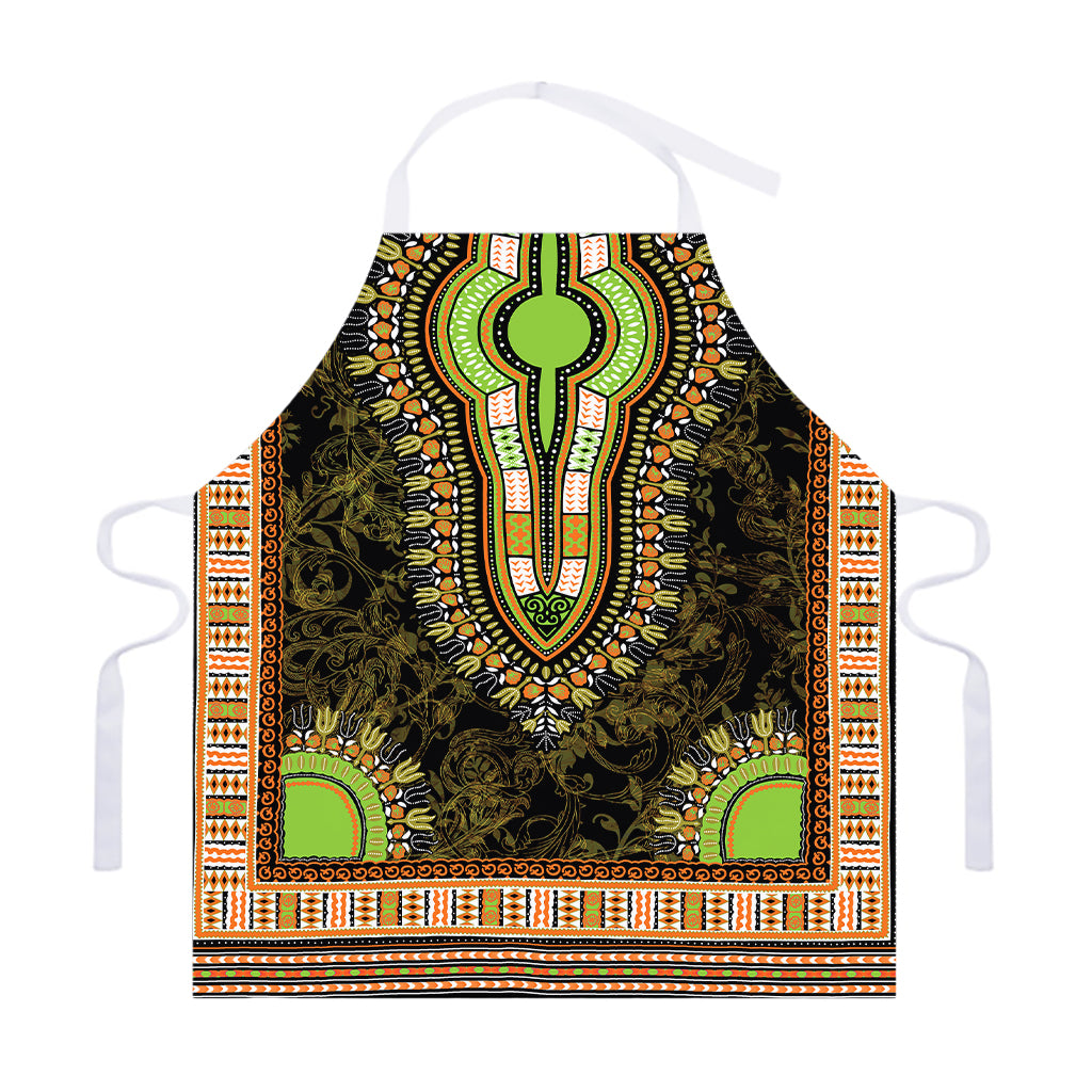 Orange And Black African Dashiki Print Adjustable Apron