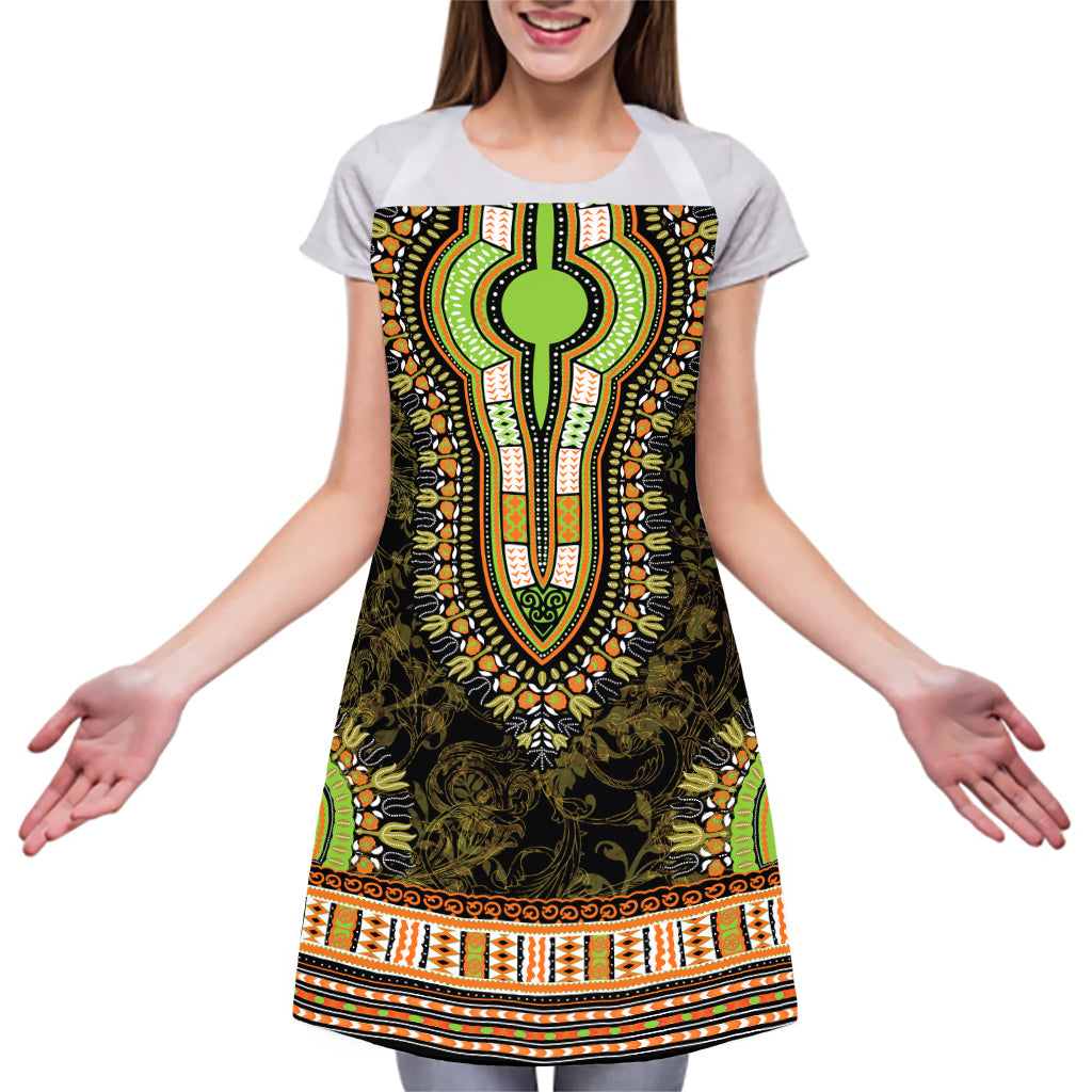 Orange And Black African Dashiki Print Adjustable Apron