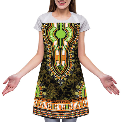 Orange And Black African Dashiki Print Adjustable Apron