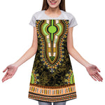 Orange And Black African Dashiki Print Adjustable Apron