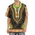 Orange And Black African Dashiki Print Aloha Shirt