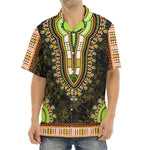 Orange And Black African Dashiki Print Aloha Shirt