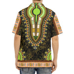 Orange And Black African Dashiki Print Aloha Shirt