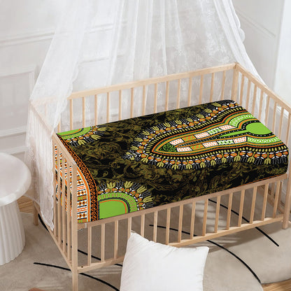 Orange And Black African Dashiki Print Baby Crib Sheet
