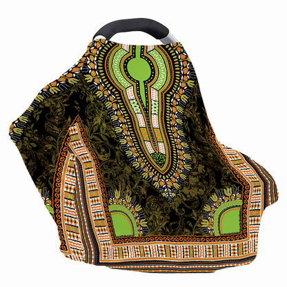 Orange And Black African Dashiki Print Baby Seat Cover
