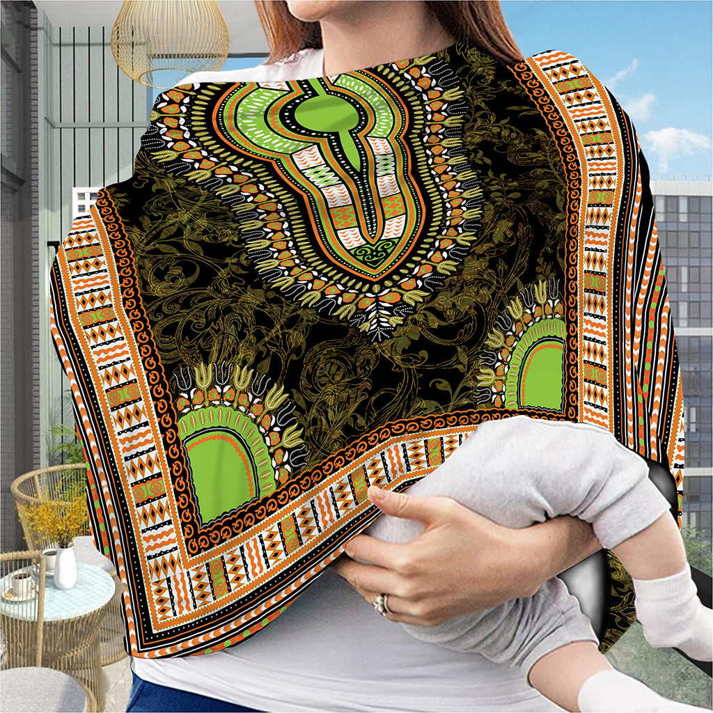 Orange And Black African Dashiki Print Baby Seat Cover