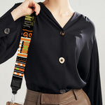 Orange And Black African Dashiki Print Bag Strap