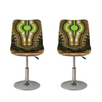 Orange And Black African Dashiki Print Bar Stool Covers