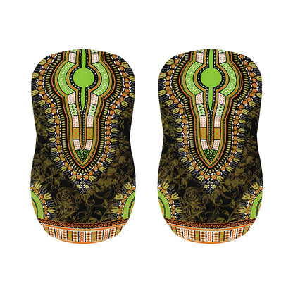 Orange And Black African Dashiki Print Bar Stool Covers