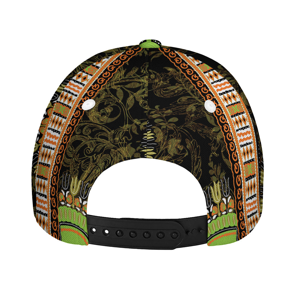 Orange And Black African Dashiki Print Baseball Cap