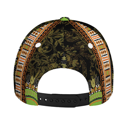 Orange And Black African Dashiki Print Baseball Cap