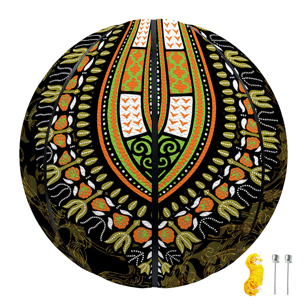 Orange And Black African Dashiki Print Basketball