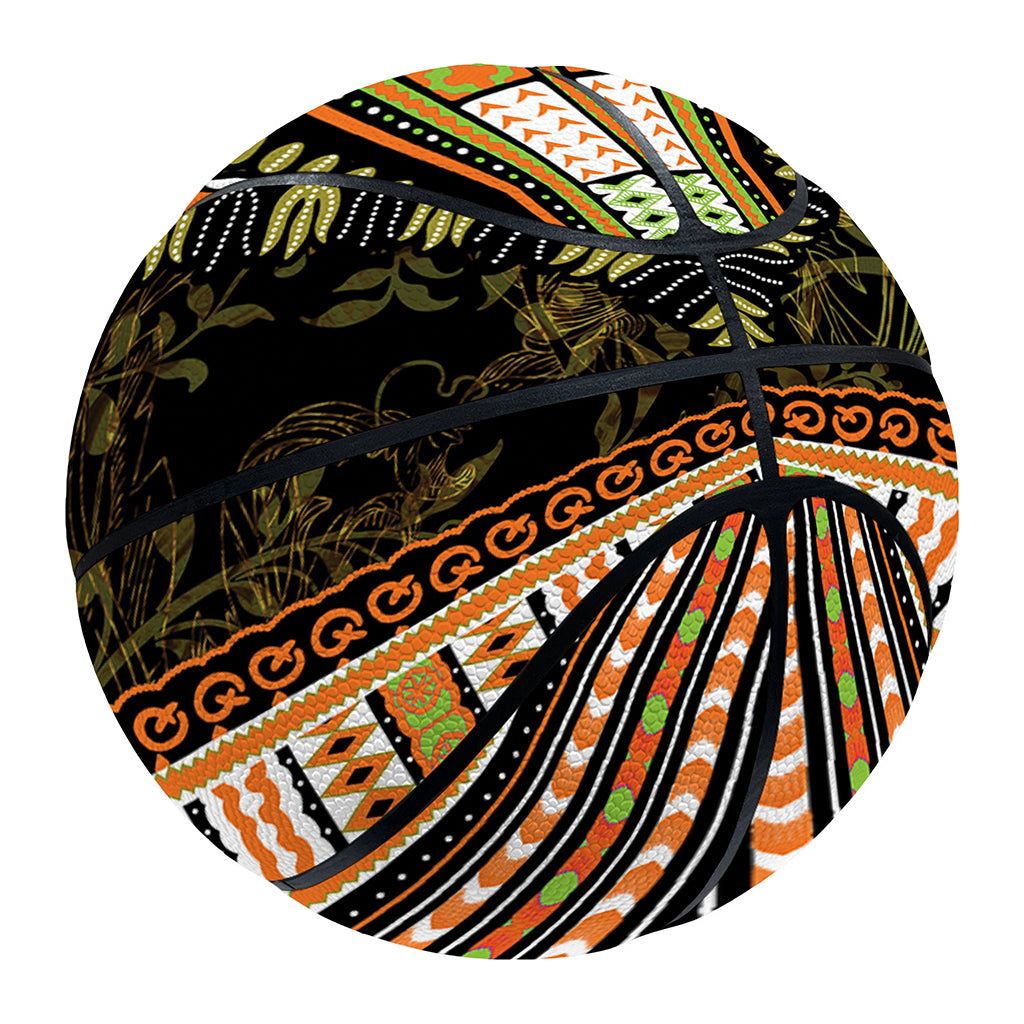Orange And Black African Dashiki Print Basketball