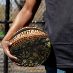 Orange And Black African Dashiki Print Basketball