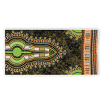 Orange And Black African Dashiki Print Beach Towel