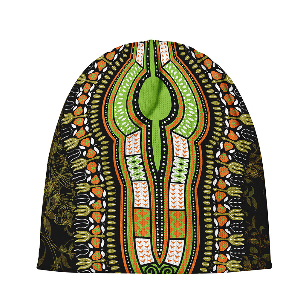 Orange And Black African Dashiki Print Beanie