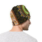 Orange And Black African Dashiki Print Beanie