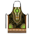 Orange And Black African Dashiki Print Bib Apron With Pocket
