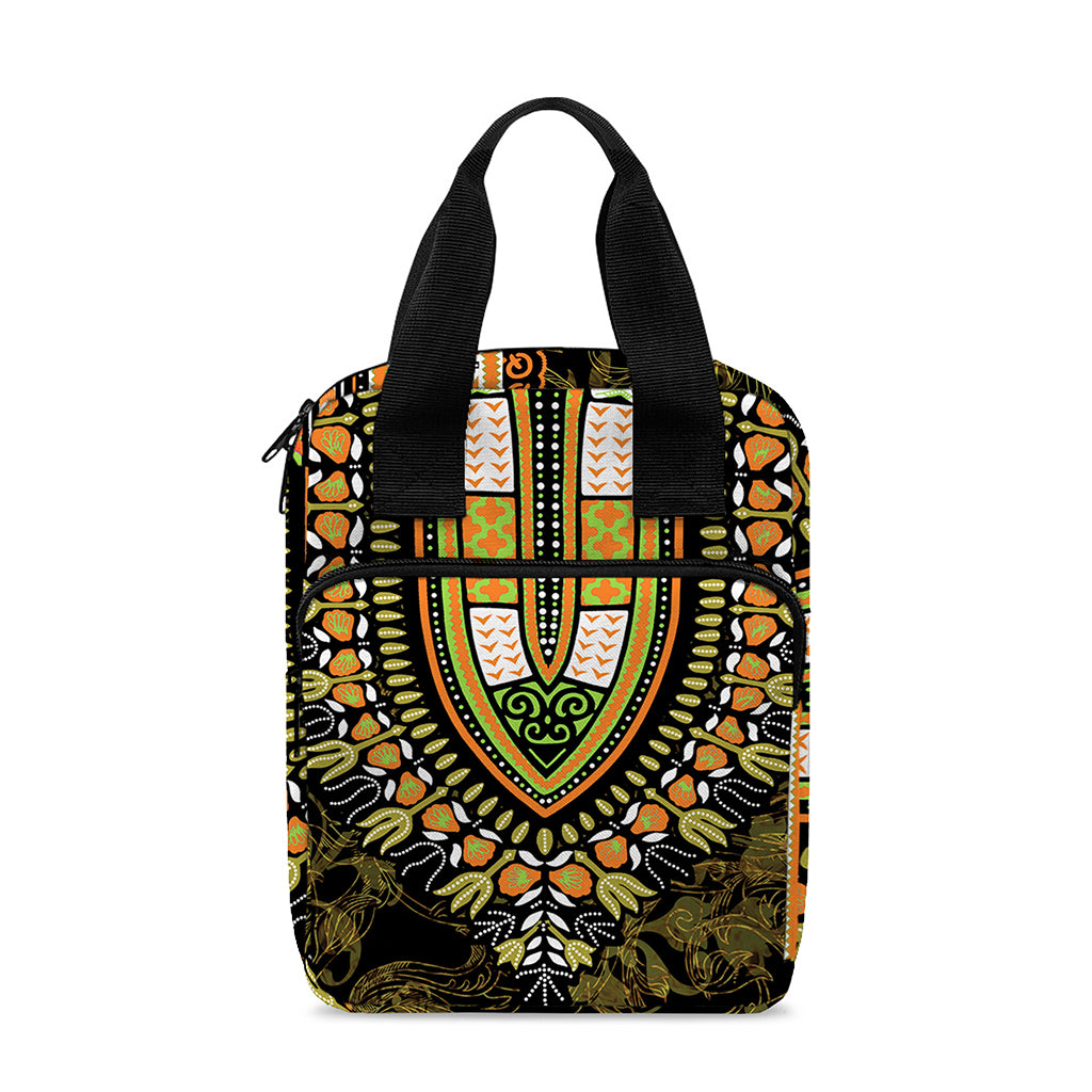 Orange And Black African Dashiki Print Bible Tote Bag