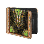 Orange And Black African Dashiki Print Bifold Wallet
