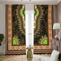 Orange And Black African Dashiki Print Dimout Pencil Pleat Curtains