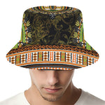 Orange And Black African Dashiki Print Bucket Hat