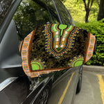 Orange And Black African Dashiki Print Car Side Mirror Covers