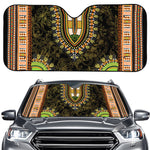 Orange And Black African Dashiki Print Car Windshield Sun Shade