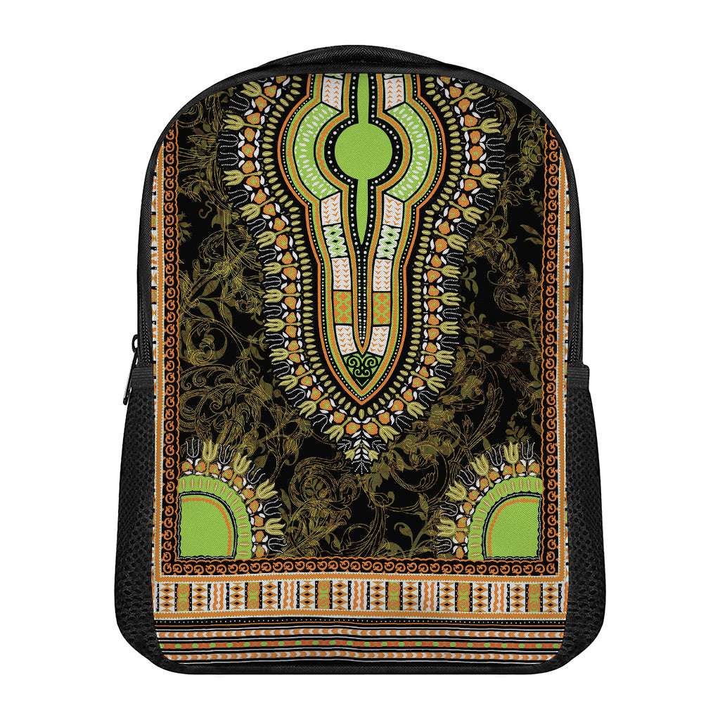 Orange And Black African Dashiki Print Casual Backpack